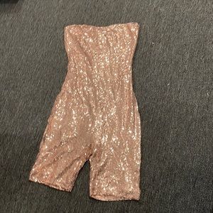Pink sequin jumpsuit from fashion nova